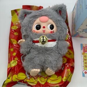 New Baby Three | Billionaire Cat Plush Series Confirmed Gray Cat With Bell